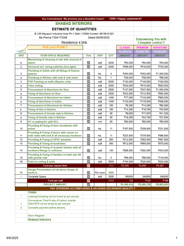 Pick Your Plan - Ms Prerna | PDF | Building Engineering