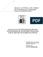 Frecuencias críticas rotacionales sistema propulsor MEF