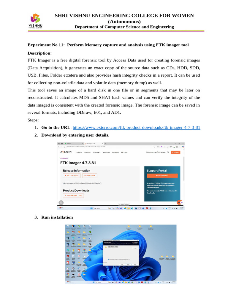 Memory Capture with FTK Imager 4.7 | PDF | Computer File | Computer Memory