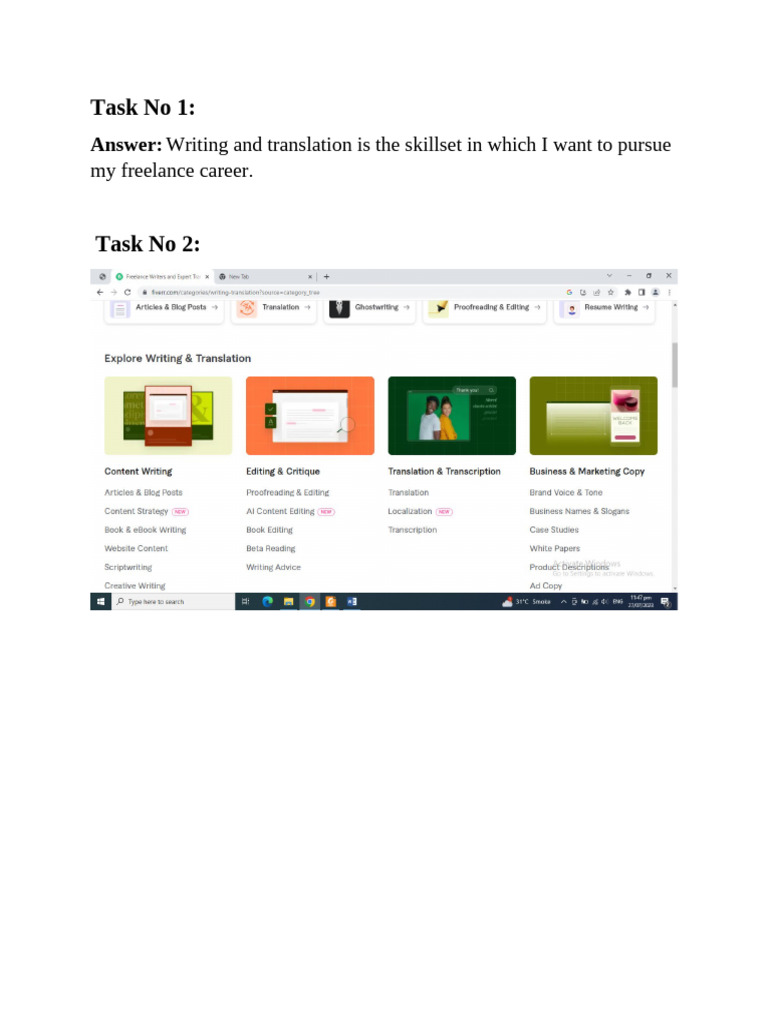 Freelancing Assignment No 1 | PDF