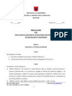 Rregullore Per Zhvillimin e Provimeve Te Matures Shteterore 2012 Ne Republiken e Shqiperise 2012