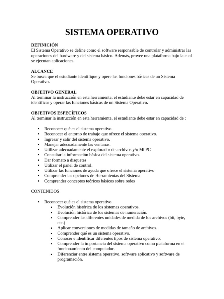 Sistema Operativo | PDF | Red de computadoras | Archivo de computadora