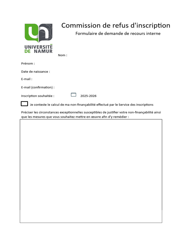 Recours contre refus d'inscription 2025-2026 | PDF