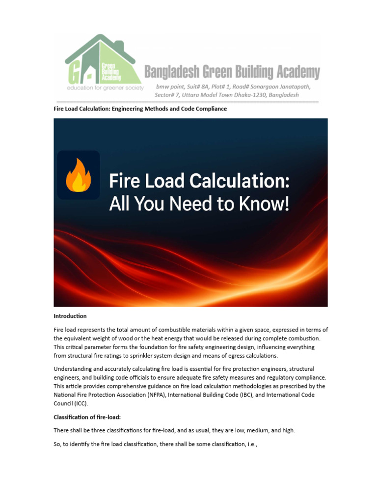 Fire Load Calculation Methods Guide | PDF | Fire Safety | Fire ...