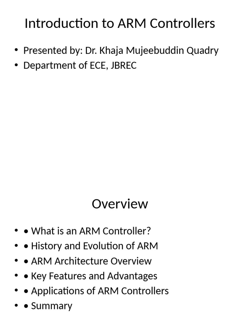 Overview of ARM Controllers and Applications | PDF | Microcontroller ...
