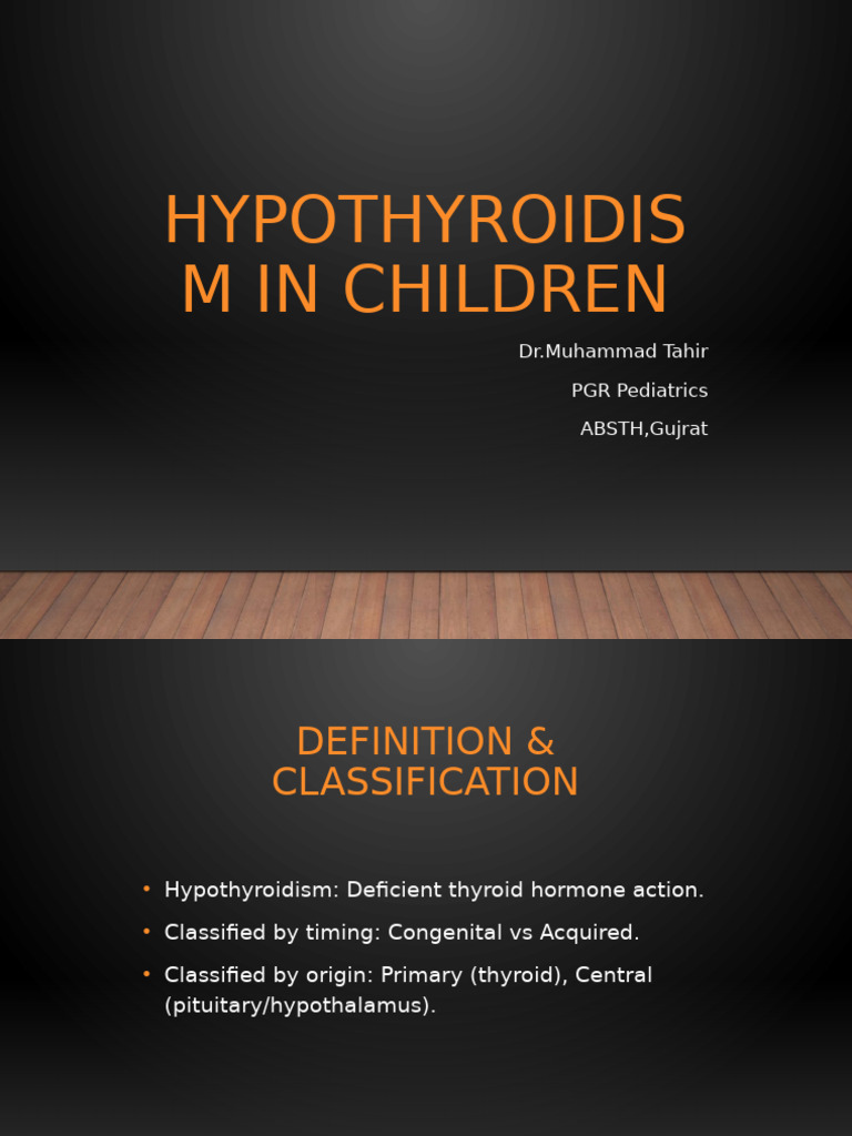 Hypothyroidism in Children: Overview and Management | PDF ...
