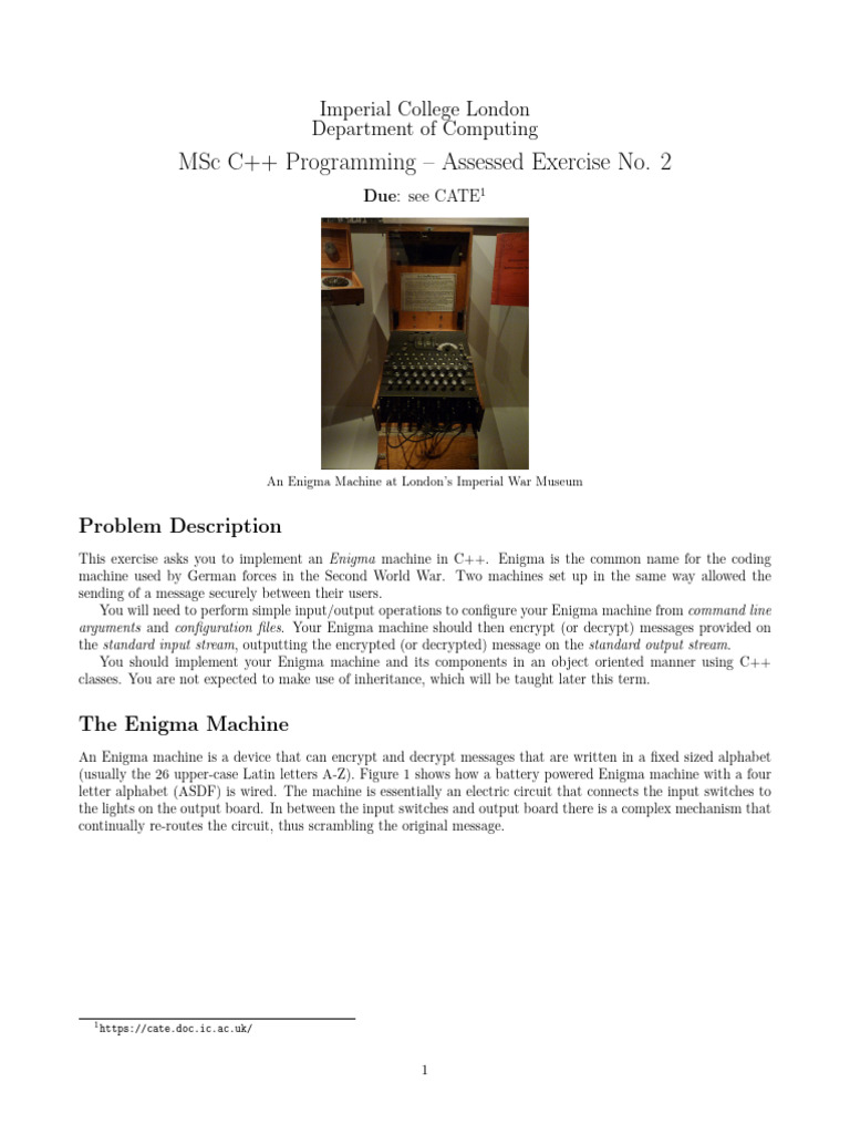 C++ Implementation of Enigma Machine | PDF | Parameter (Computer ...