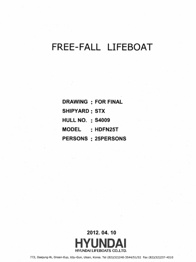 STX s4009 Lifeboat Final DWG | PDF