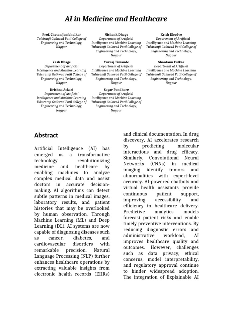 AI Transforming Healthcare Efficiency | PDF | Artificial Intelligence ...