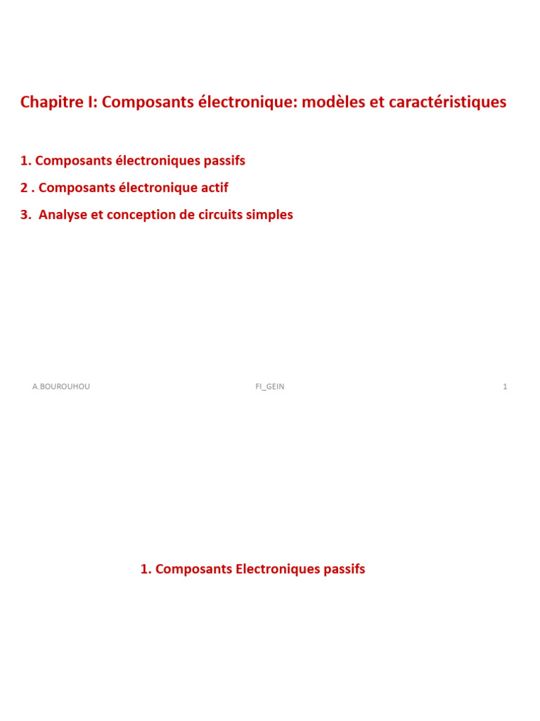 Composants Électroniques : Types et Caractéristiques | PDF | Transistor ...