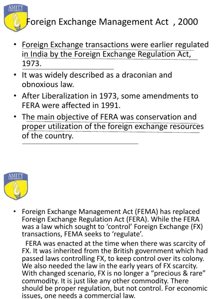 Foreign Exchange Management Act 2000 PDF Foreign Exchange Market