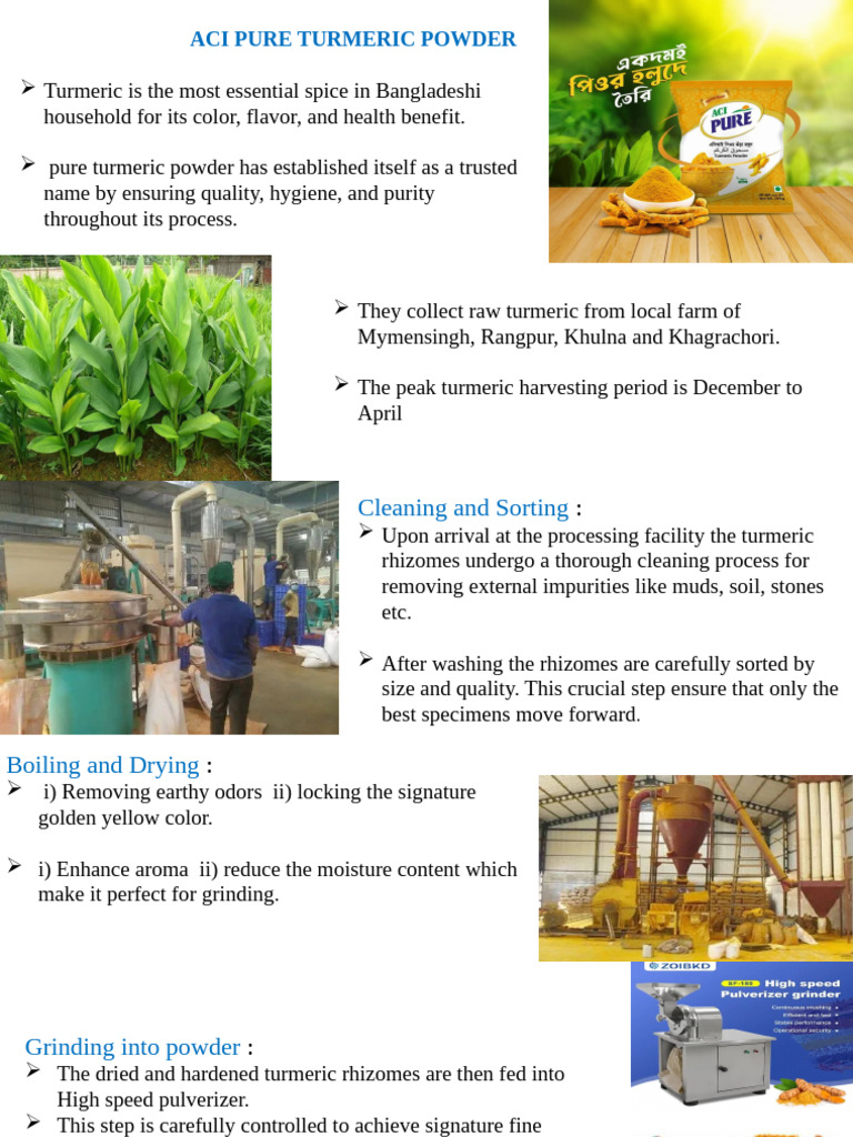 ACI Pure Turmeric Powder Quality Process | PDF