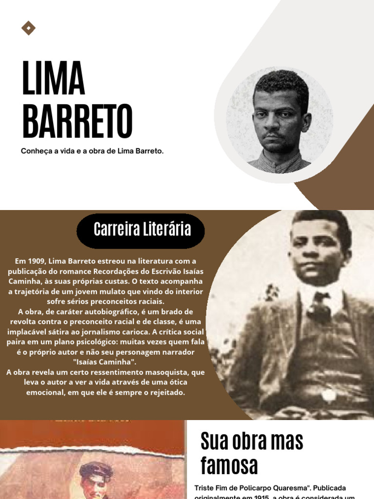 Vida e Obra de Lima Barreto: Crítica Social | PDF