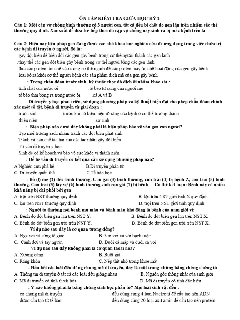 Ôn 12 2 | PDF