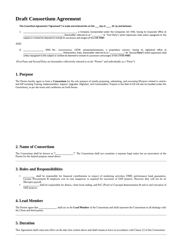 Consortium Agreement for SAP Projects | PDF | Arbitration | Justice