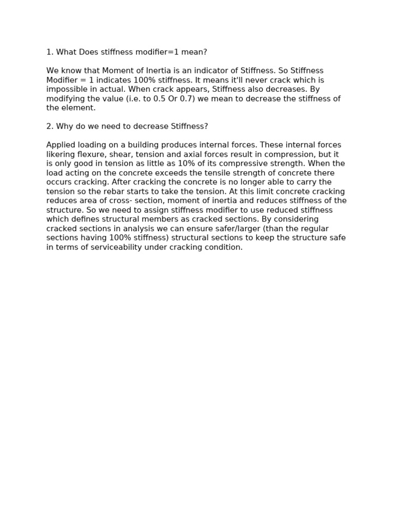 What Does Stiffness Modifiers Do | PDF
