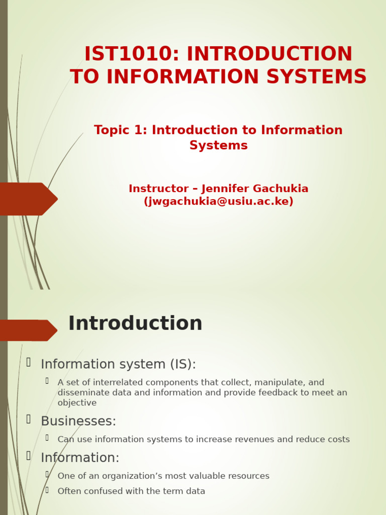 Introduction to Information Systems | PDF | Computer Network | System