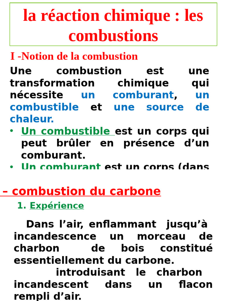 Comprendre les combustions chimiques | PDF | La combustion | Combustible