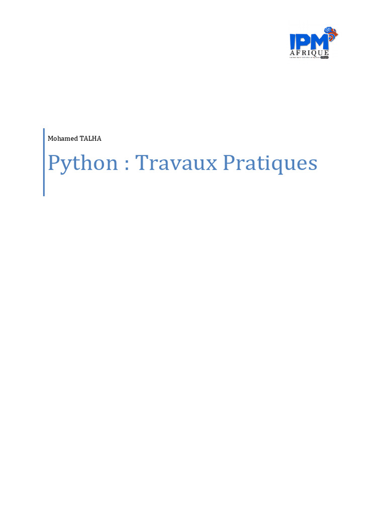Travaux Pratiques Python : TP Syntaxe et OOP | PDF | Entier naturel ...
