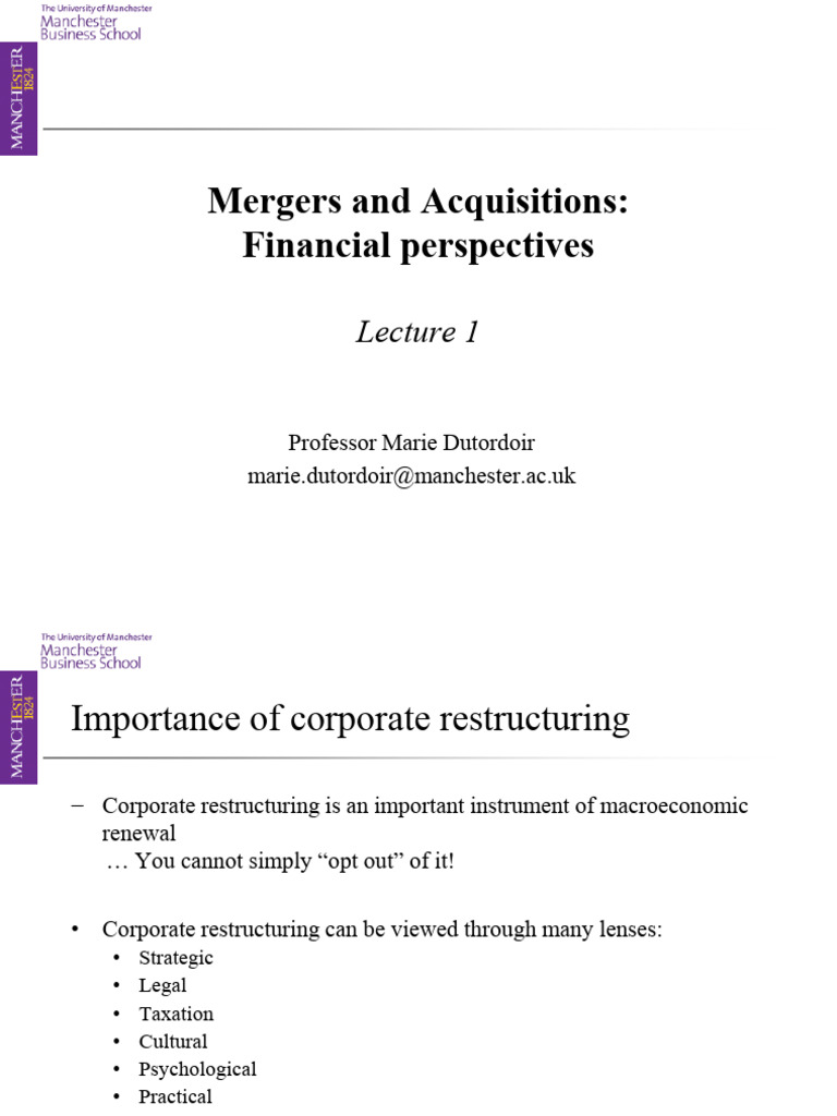 Financial Insights on Mergers & Acquisitions | PDF | Mergers And ...