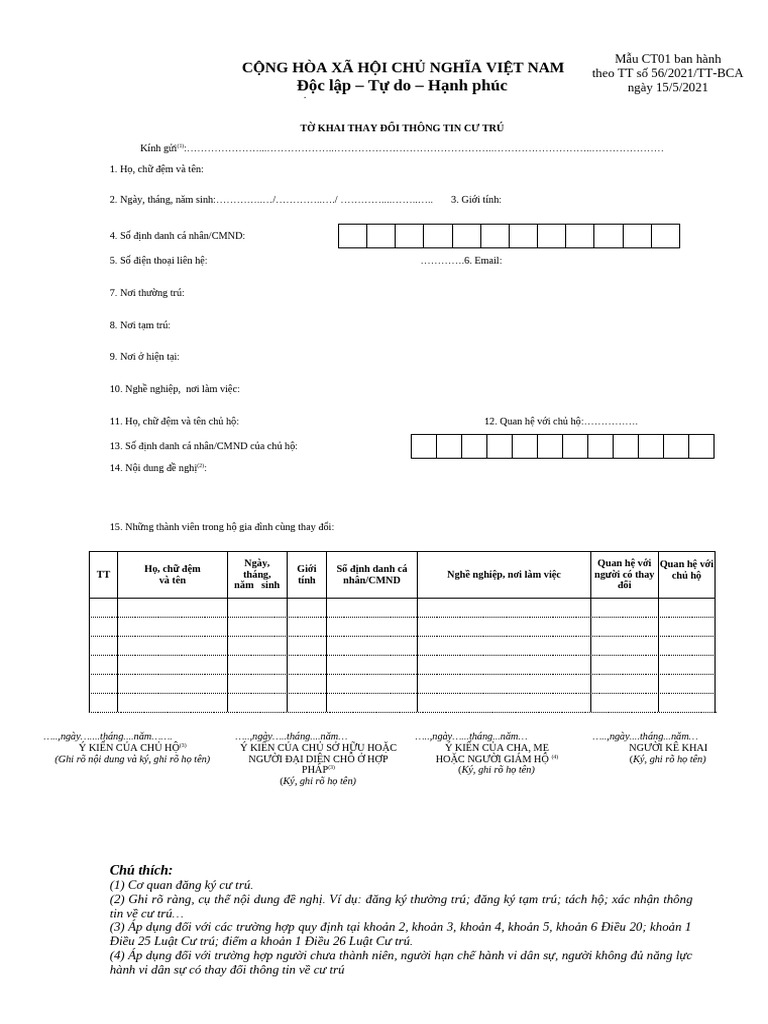Mẫu CT01 | PDF