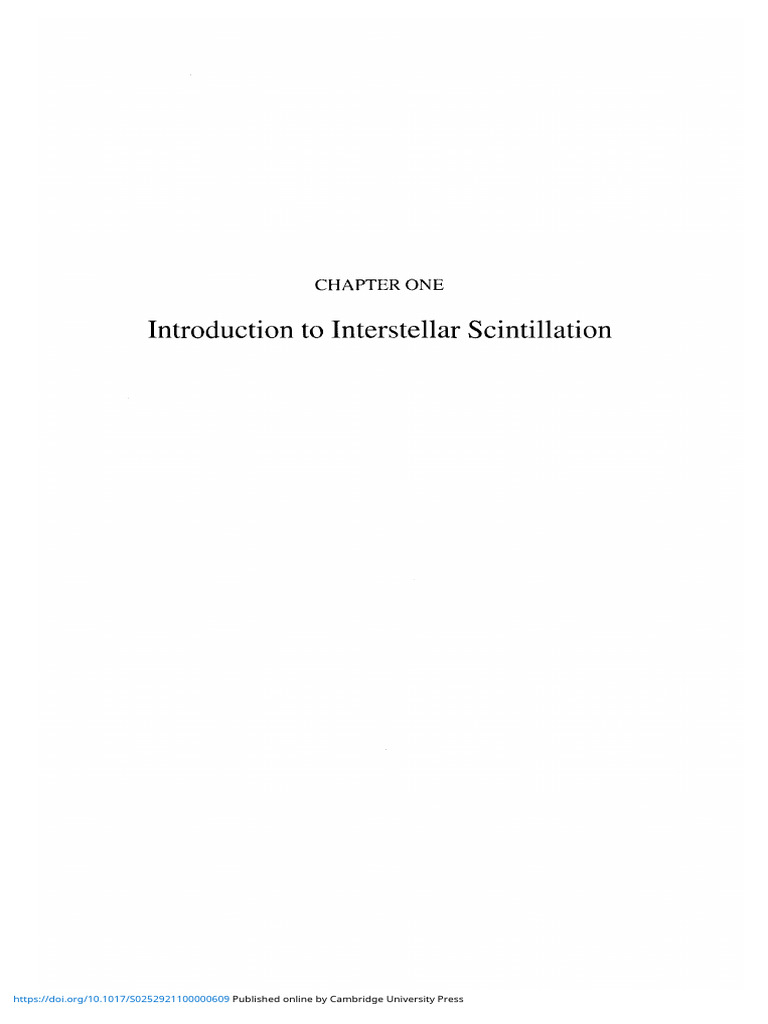 Interstellar Scintillation Overview | PDF | Astronomy | Physical Phenomena