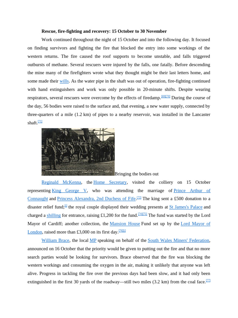 Senghenydd Colliery Disaster - Rescue | PDF | Mining | Man Made Disasters