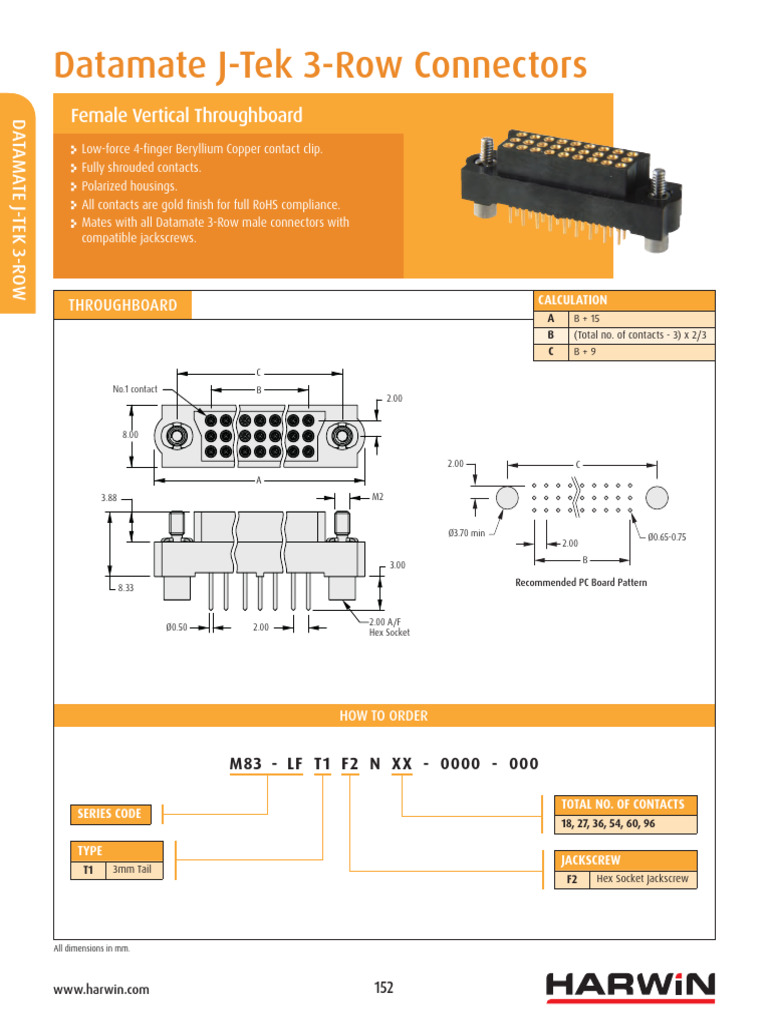 Datamate J-Tek 3-Row Connectors Guide | PDF | Electronics | Electrical ...