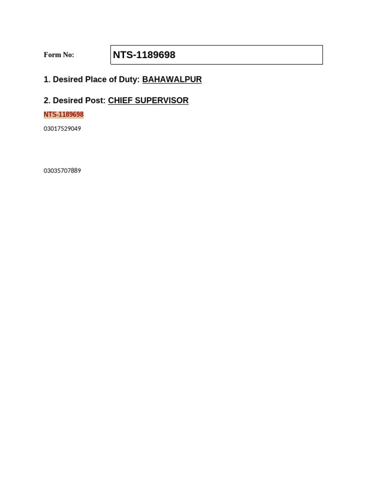 Form No | PDF