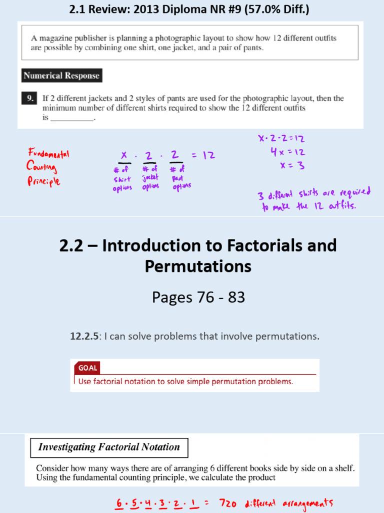 Factorials and Permutations Review Guide | PDF