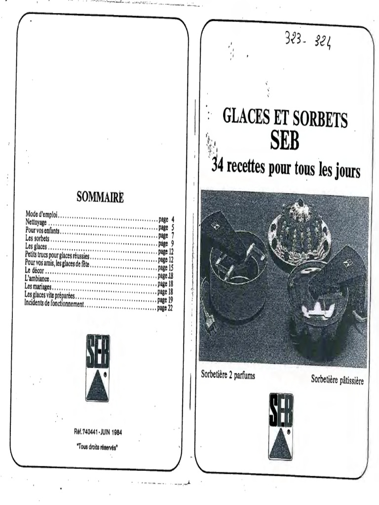Sorbetière SEB Deux Parfums | PDF