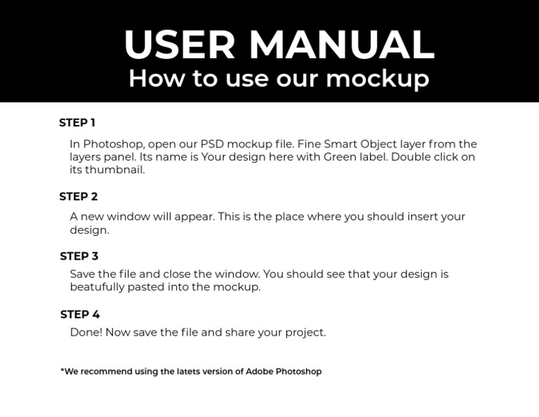 Photoshop Mockup User Manual | PDF