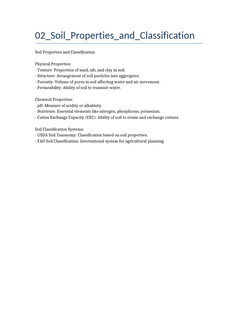 02 Soil Properties and Classification | PDF