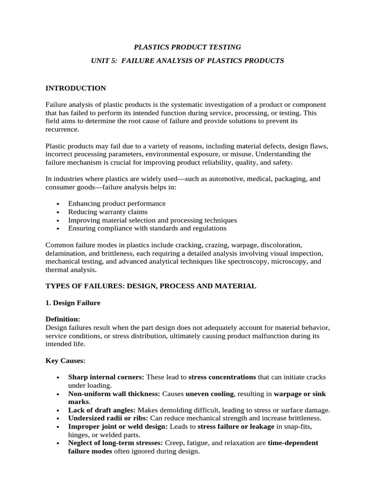 Plastic Product Failure Analysis Guide | PDF | Nondestructive Testing ...
