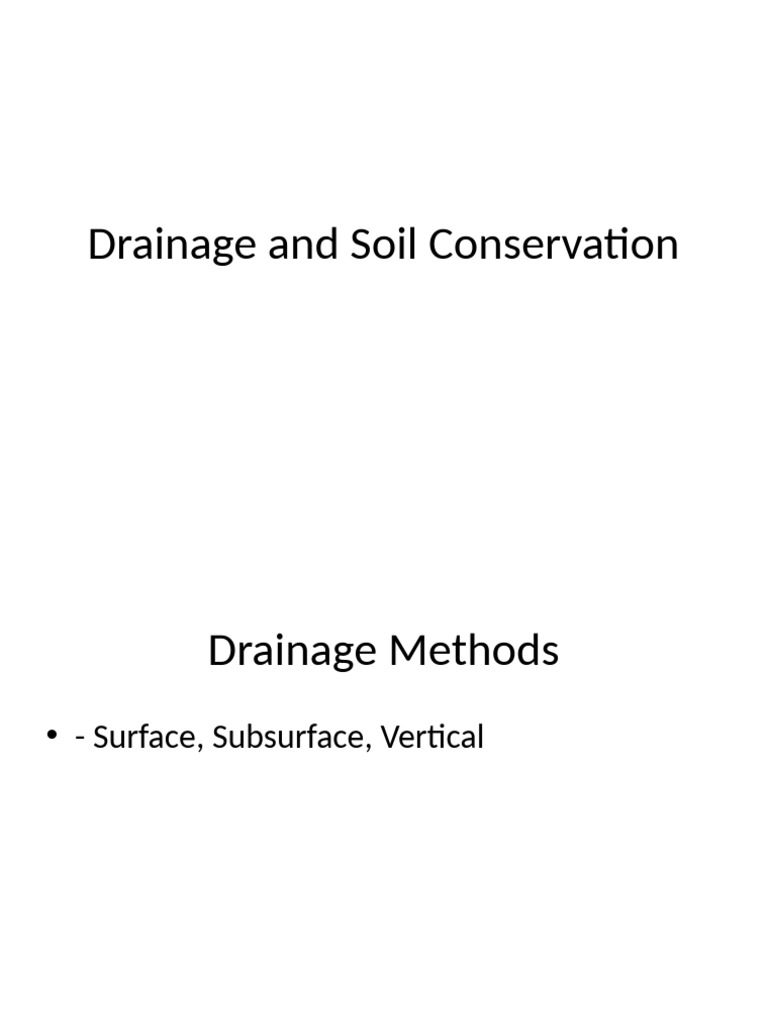 Drainage and Soil Conservation Techniques | PDF