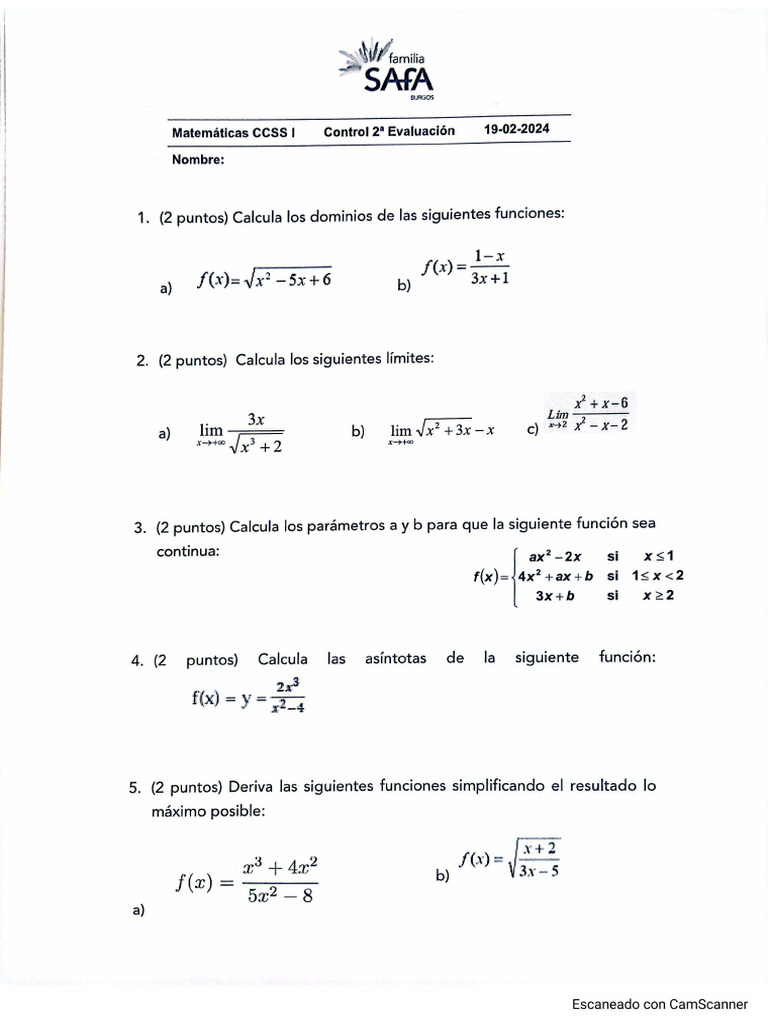 Control 2 (Soluciones) | PDF