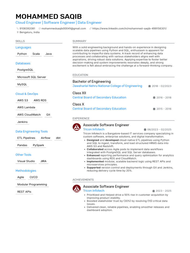 Cloud & Data Engineer Resume Summary | PDF | Microsoft Sql Server ...