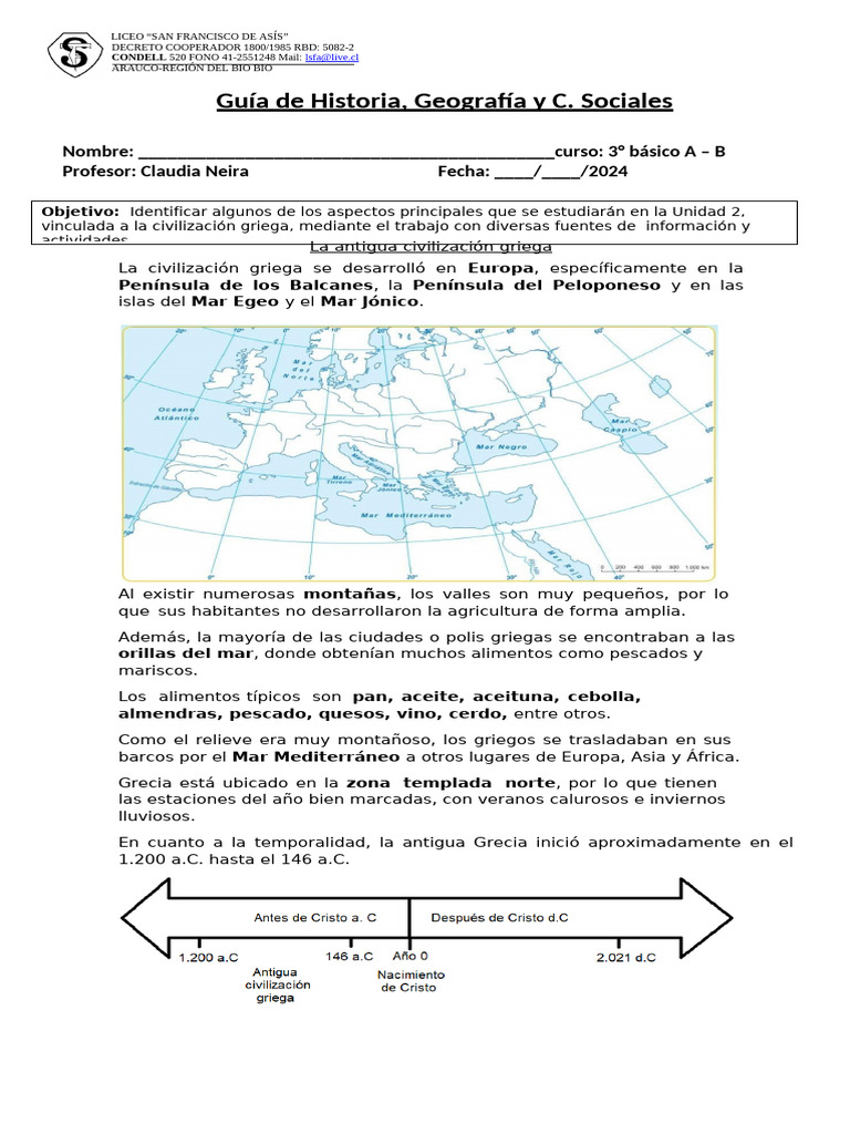 Actividades sobre la civilización griega | PDF | Antigua Grecia | Grecia