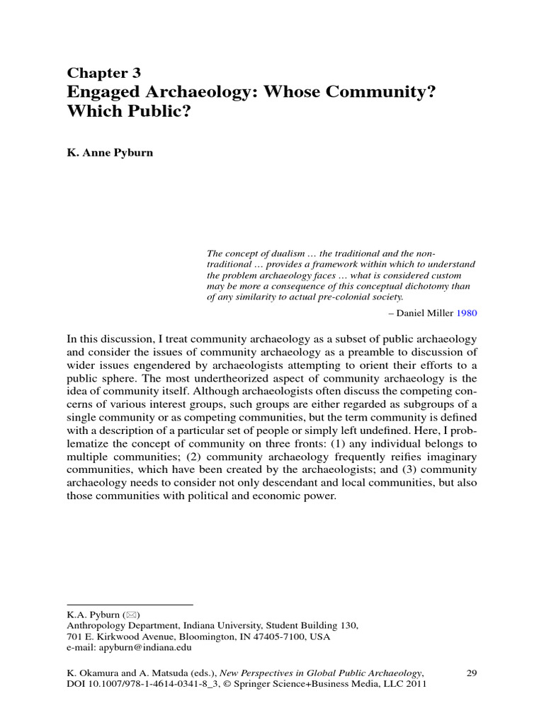 Community Archaeology: Defining Engagement | PDF | Archaeology | Community