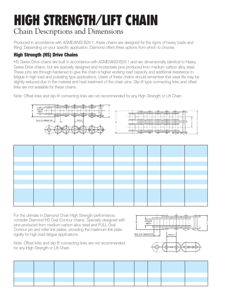 High Strength Lift Chain Specifications | PDF | Strength Of Materials ...