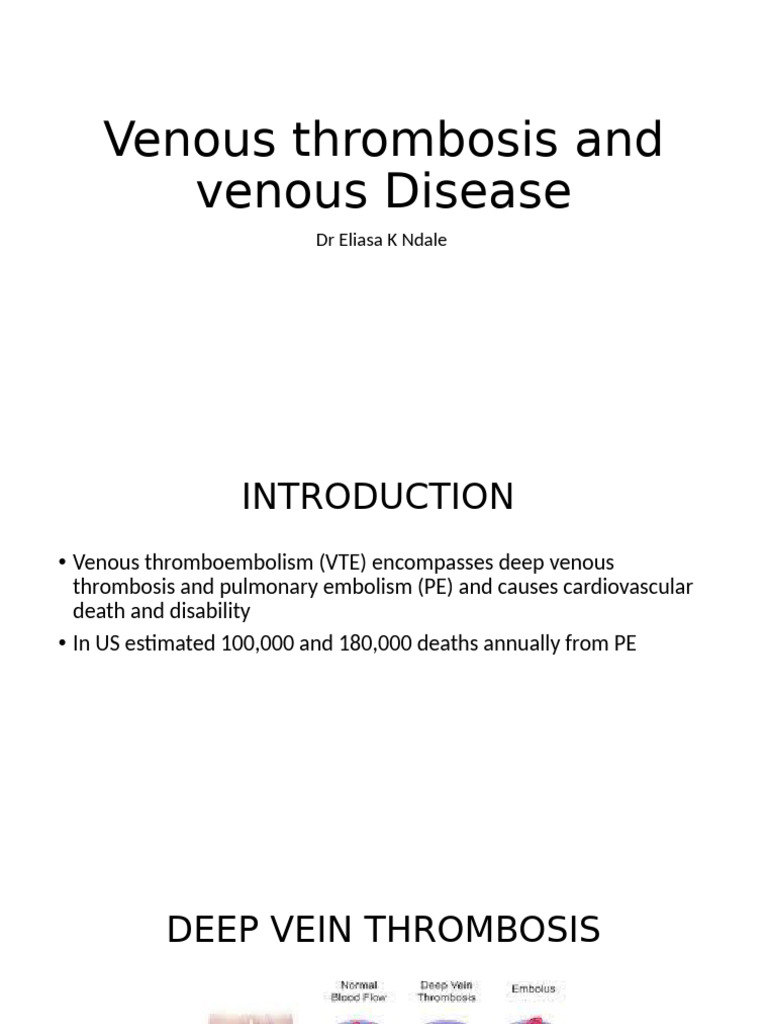 Venous Thrombosis and Venous Disease MD 5 | PDF | Thrombosis | Vein