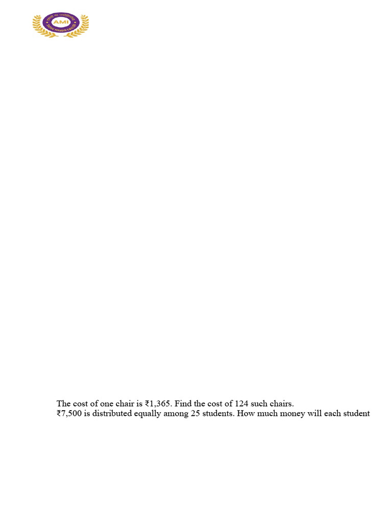 Maths Worksheet 1 | PDF