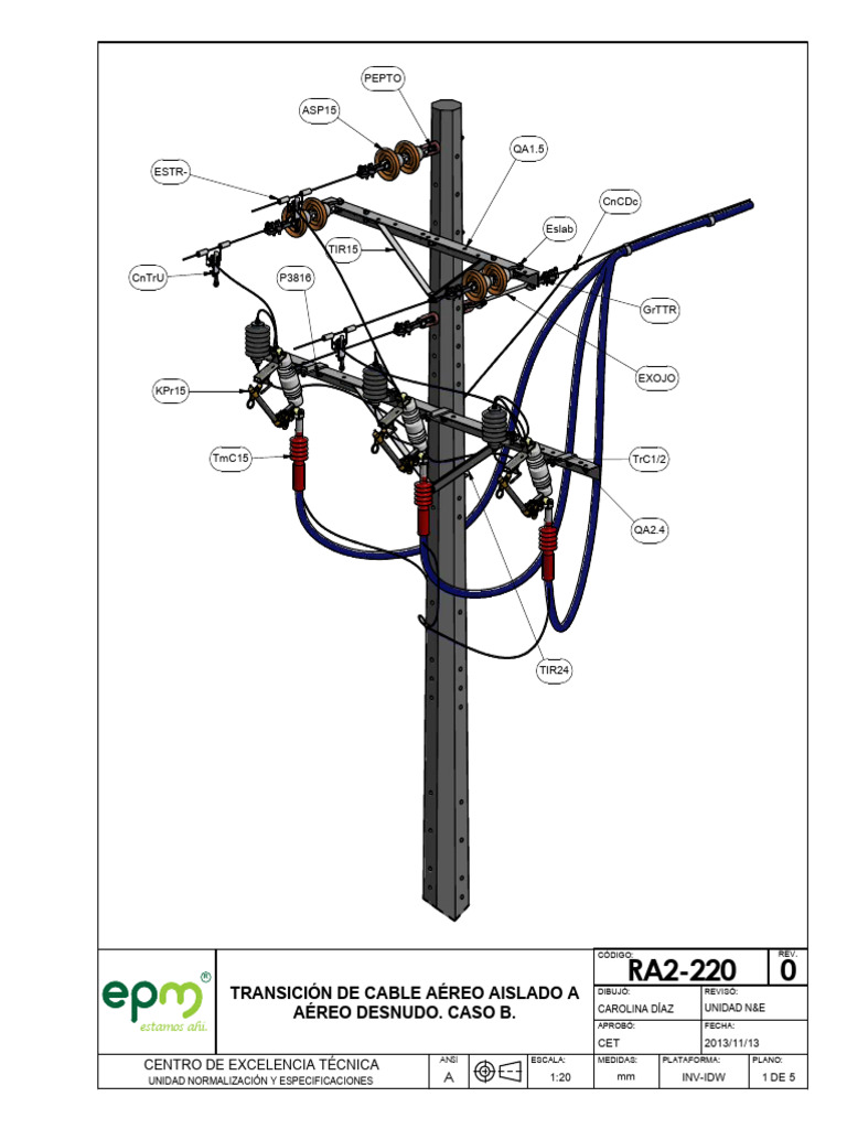 Transición de Cable Aéreo: Caso B | PDF
