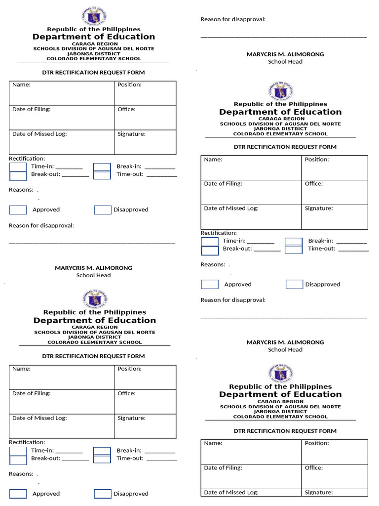DTR Rectification Request Form | PDF | Governance | Public Administration