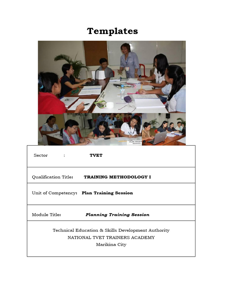 Training Session Planning Templates | PDF | Learning | Methodology