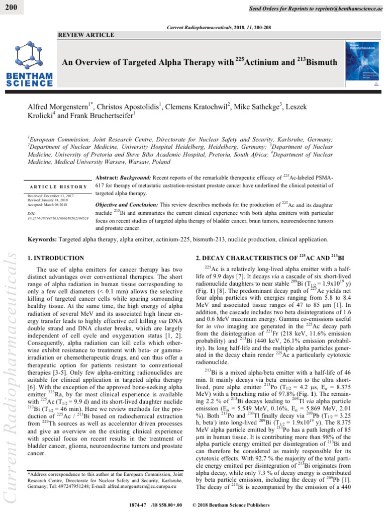 200CR2018Ac225 An Overview of Targeted Alpha Therapy With 225actinium ...