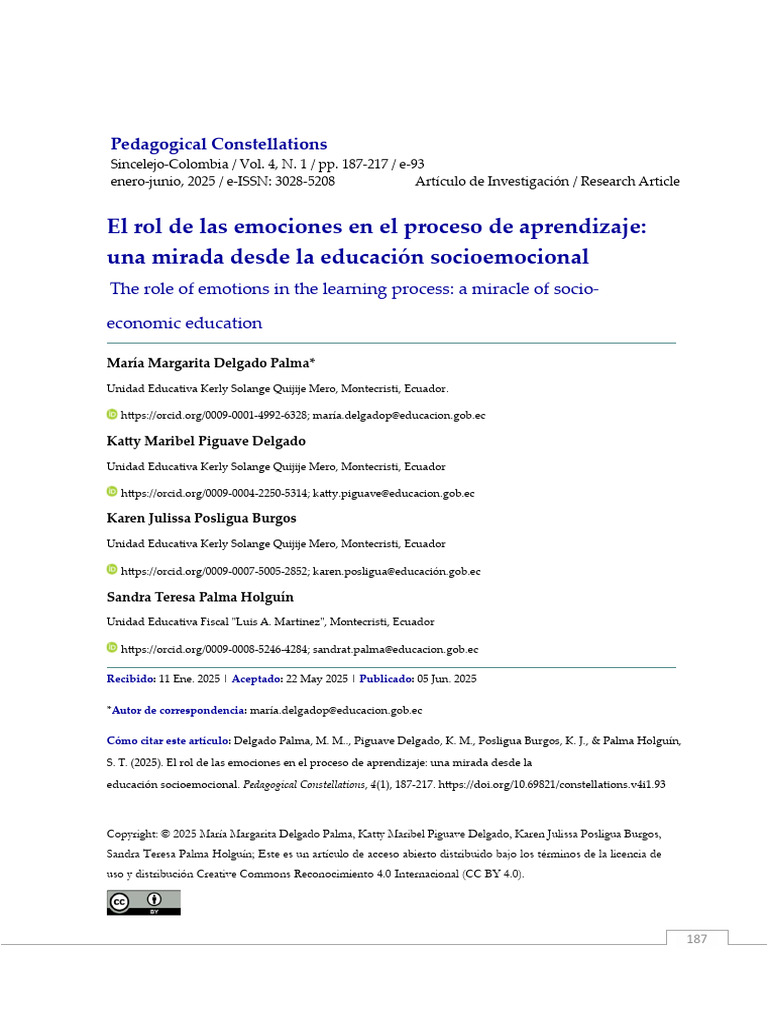 Emociones y aprendizaje en educación socioemocional | PDF | Las ...