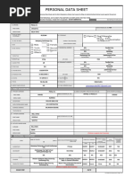 Personal Data Sheet Template | PDF