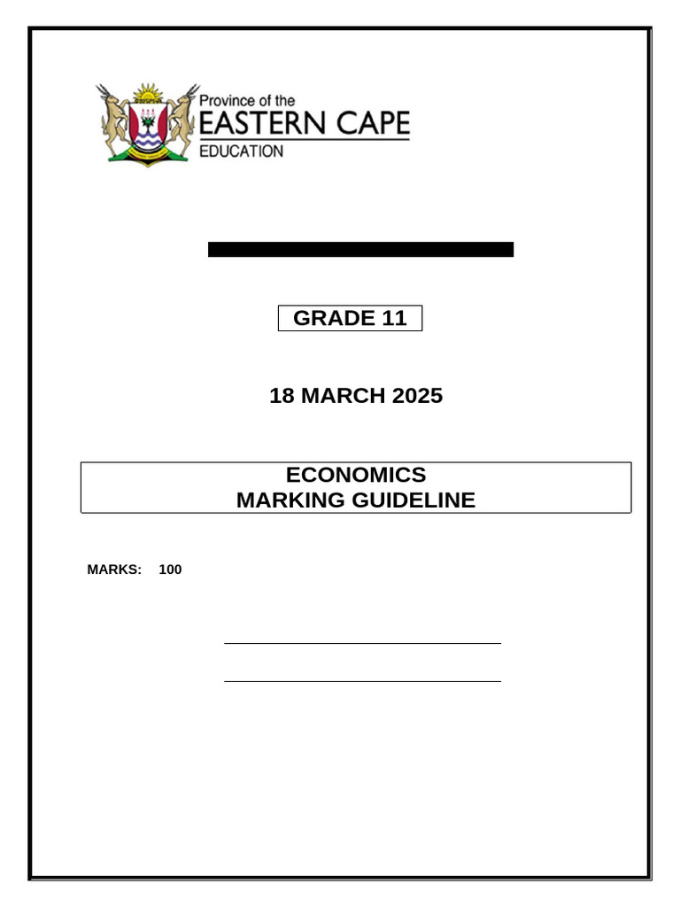 Grade 11 Economics Test Guidelines | PDF | Entrepreneurship | Economics