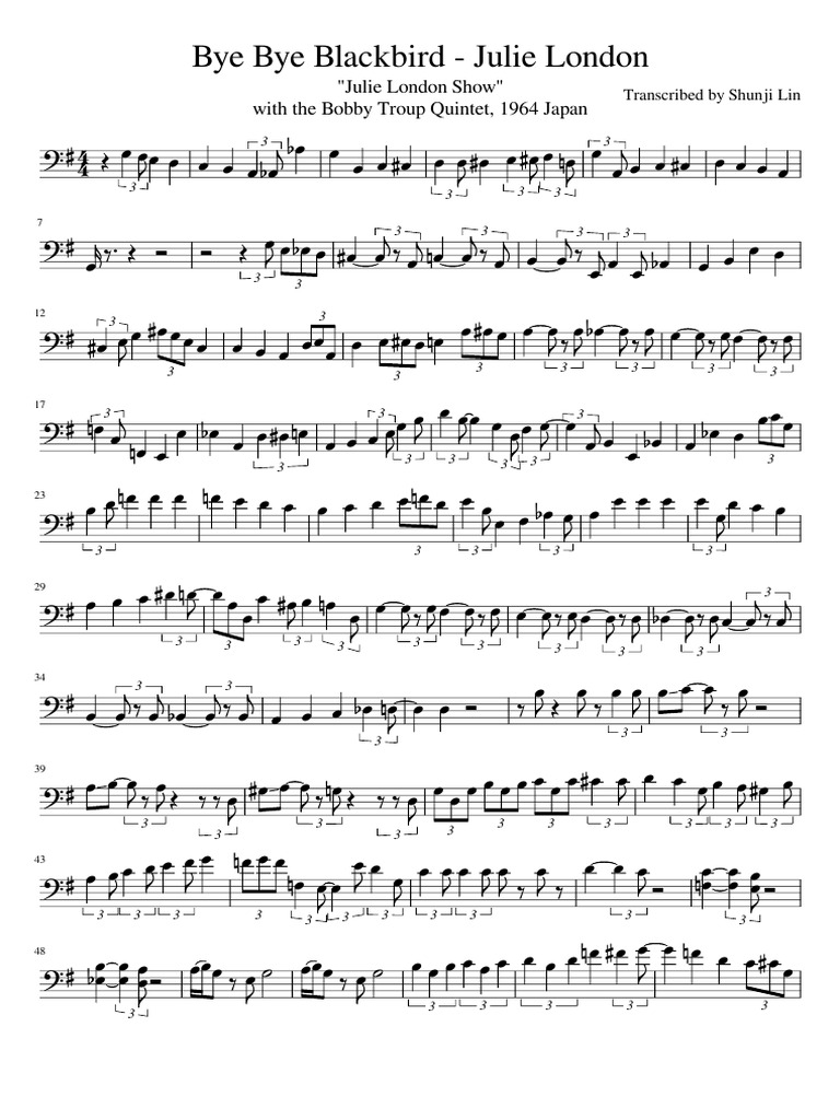 Julie London - Bye Bye Blackbird Sheet | PDF
